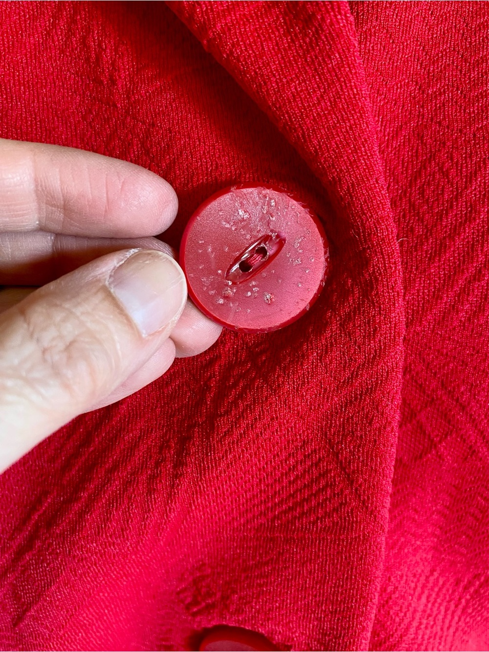 Vintage 60s Textured Red/Pink Overcoat - Picture 7 of 7